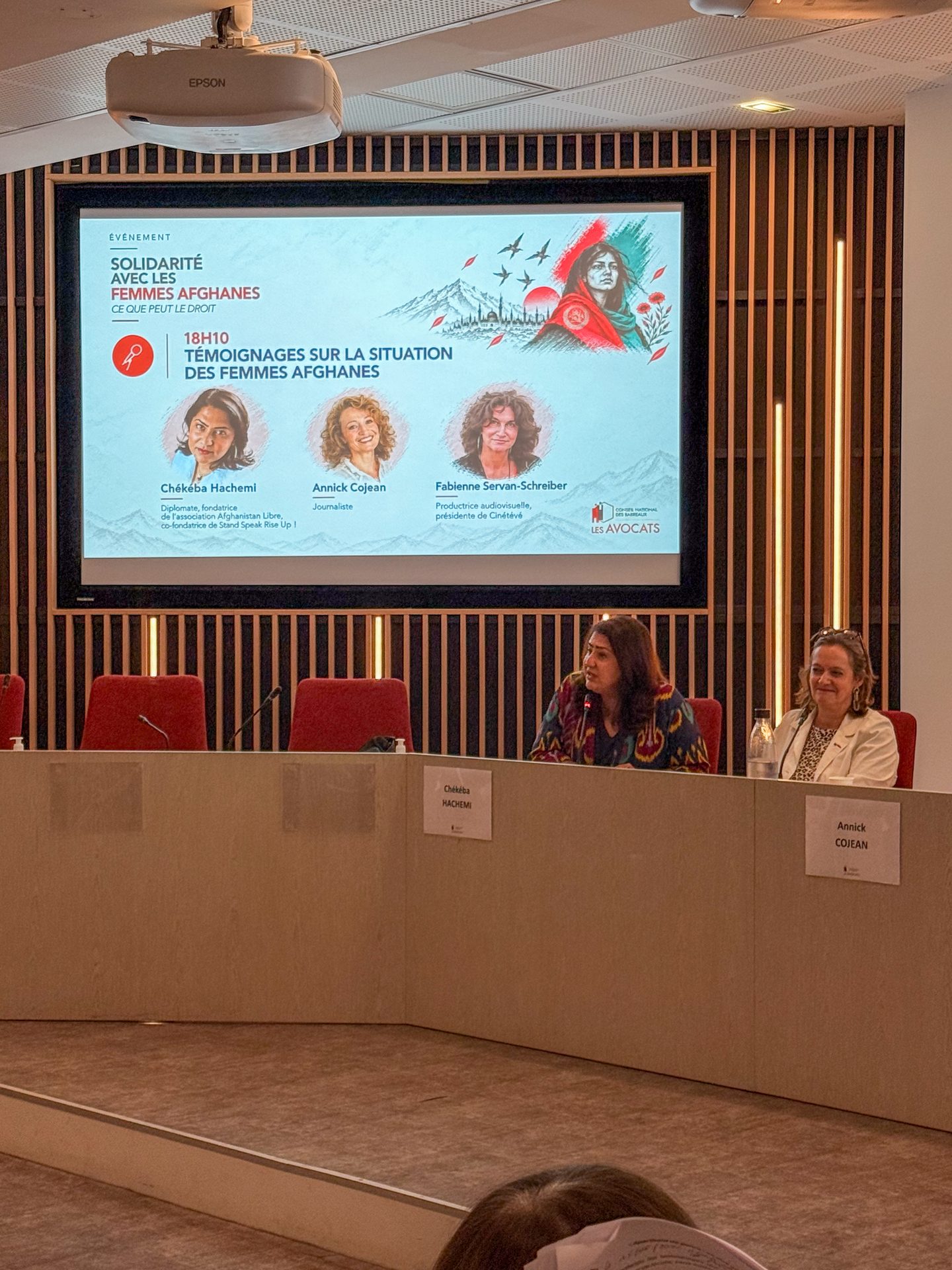 Table ronde « Solidarité avec les femmes en Afghanistan » au Conseil national des barreaux, avec Chékéba Hachemi